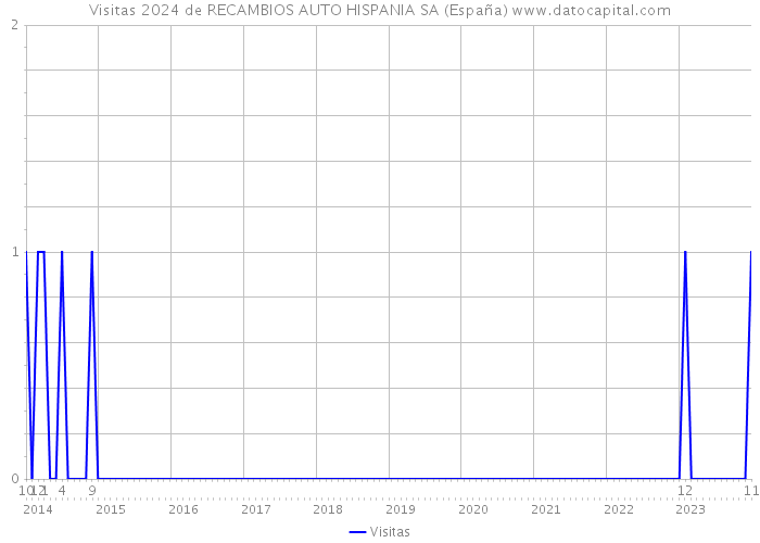 Visitas 2024 de RECAMBIOS AUTO HISPANIA SA (España) 