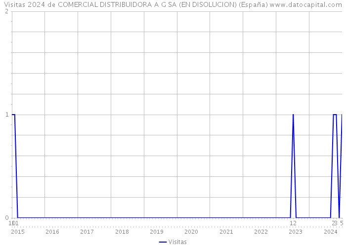 Visitas 2024 de COMERCIAL DISTRIBUIDORA A G SA (EN DISOLUCION) (España) 