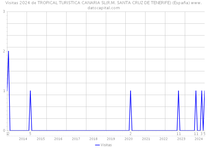 Visitas 2024 de TROPICAL TURISTICA CANARIA SL(R.M. SANTA CRUZ DE TENERIFE) (España) 