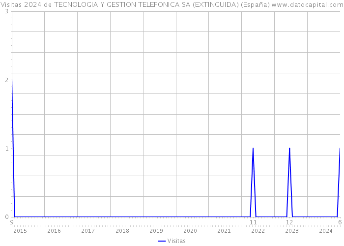 Visitas 2024 de TECNOLOGIA Y GESTION TELEFONICA SA (EXTINGUIDA) (España) 