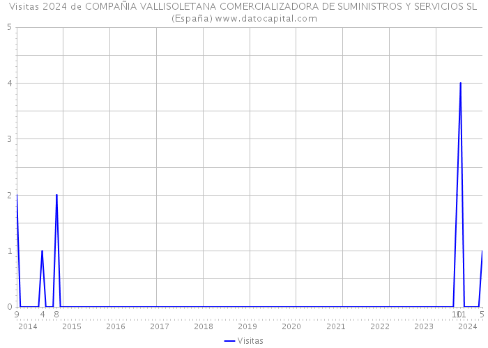 Visitas 2024 de COMPAÑIA VALLISOLETANA COMERCIALIZADORA DE SUMINISTROS Y SERVICIOS SL (España) 